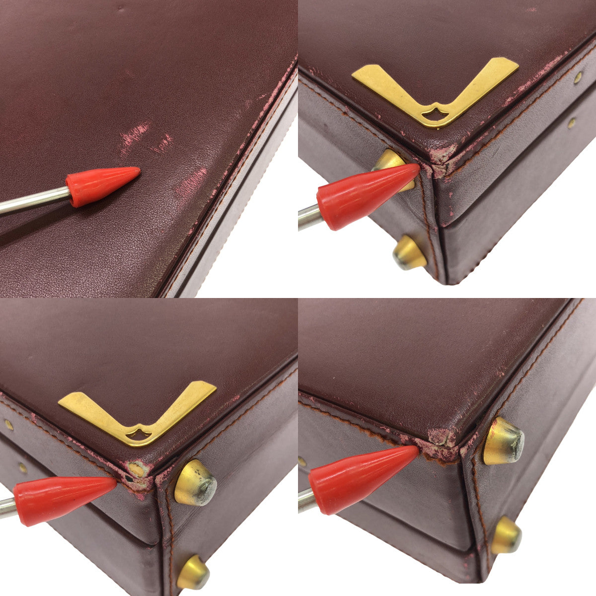 Cartier / カルティエ | マストライン / レザー アタッシュケース トランクケース バッグ | ボルドー/ゴールド | メンズ