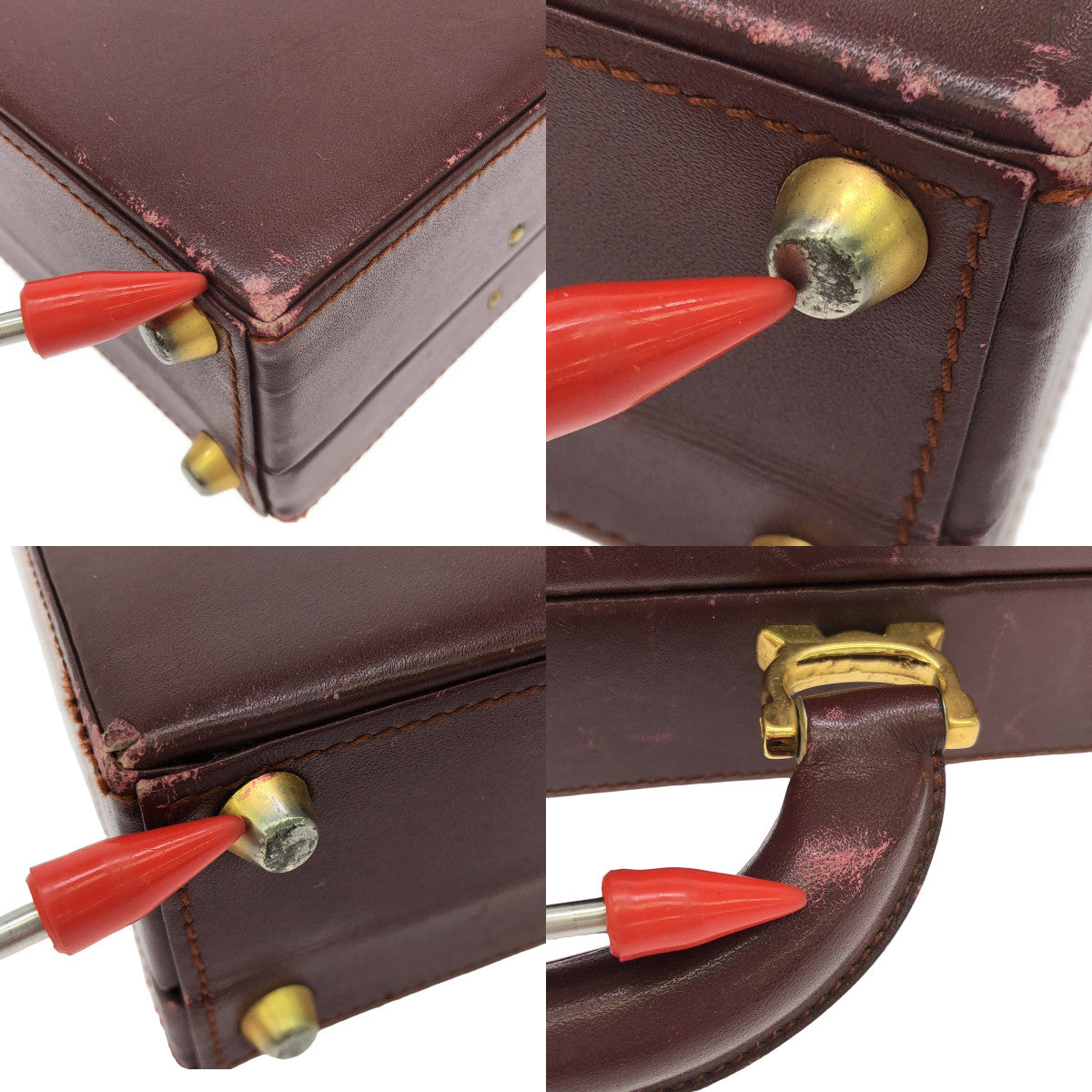 Cartier / カルティエ | マストライン / レザー アタッシュケース トランクケース バッグ | ボルドー/ゴールド | メンズ