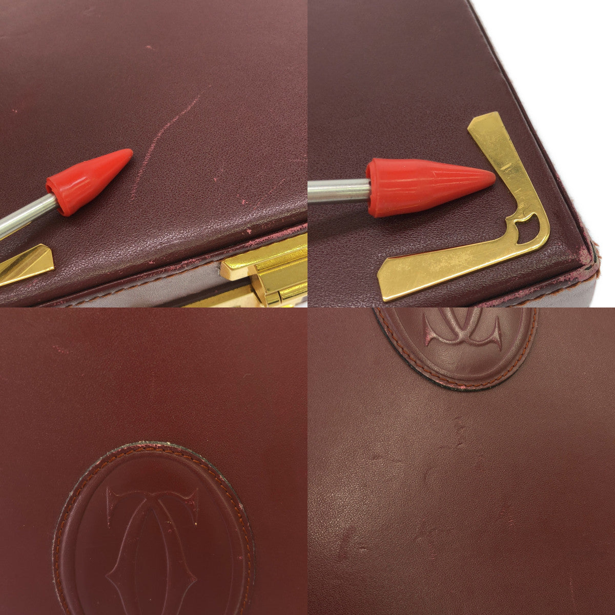 Cartier | Must Line / Leather Attache Case Trunk Case Bag |
