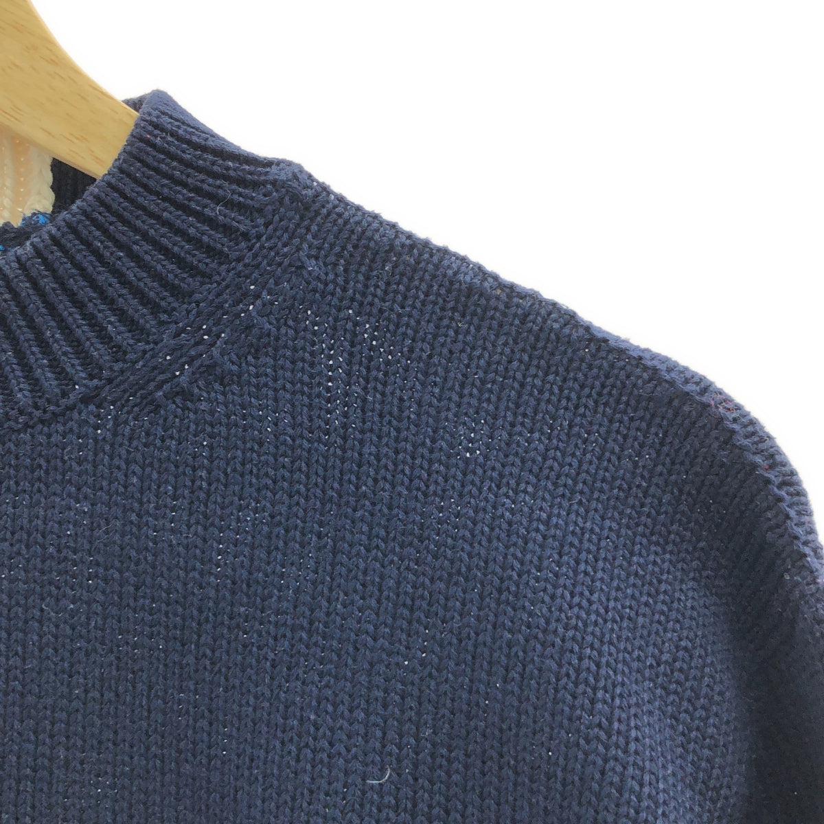 MARNI / マルニ | コットン バイカラーニット | 14 | ネイビー/ホワイト | レディース