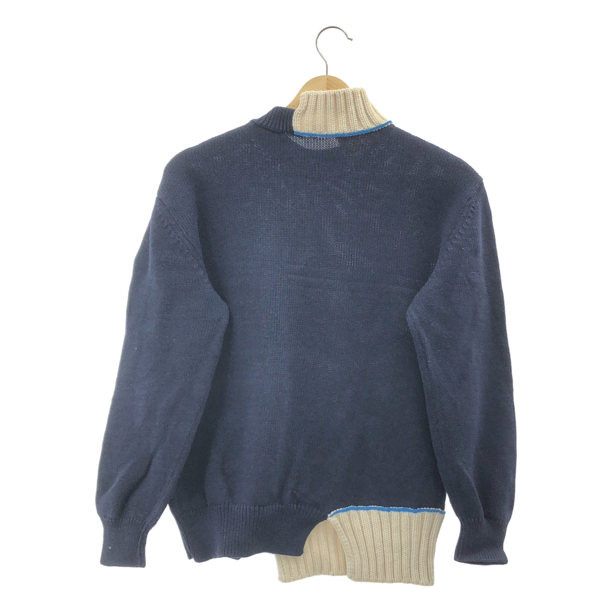 MARNI / マルニ | コットン バイカラーニット | 14 | ネイビー/ホワイト | レディース