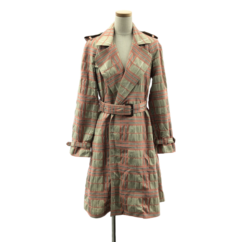 BURBERRY LONDON / バーバリーロンドン | チェック柄トレンチコート | 4 | ピンク/ベージュ | レディース