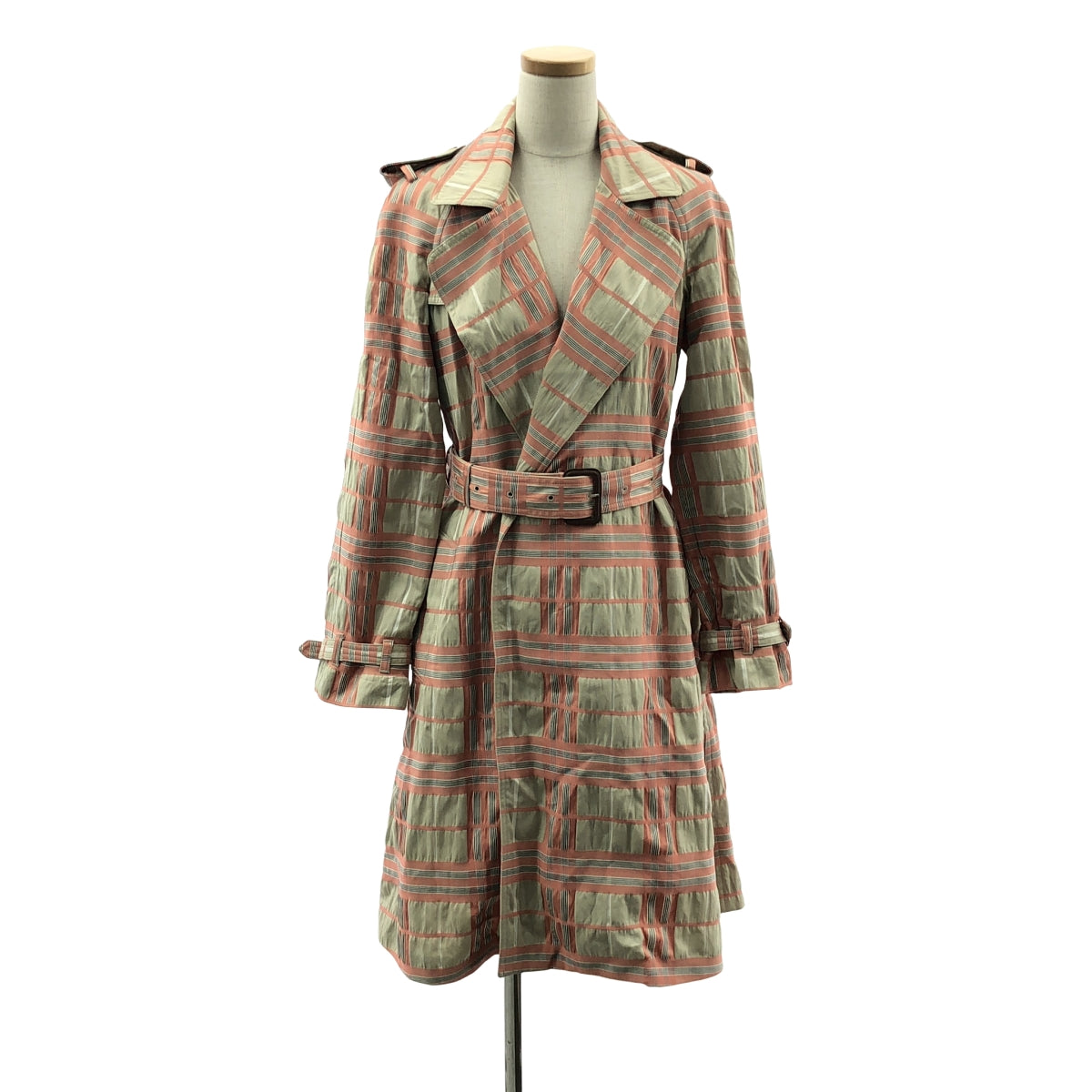 BURBERRY LONDON / バーバリーロンドン | チェック柄トレンチコート | 4 | ピンク/ベージュ | レディース