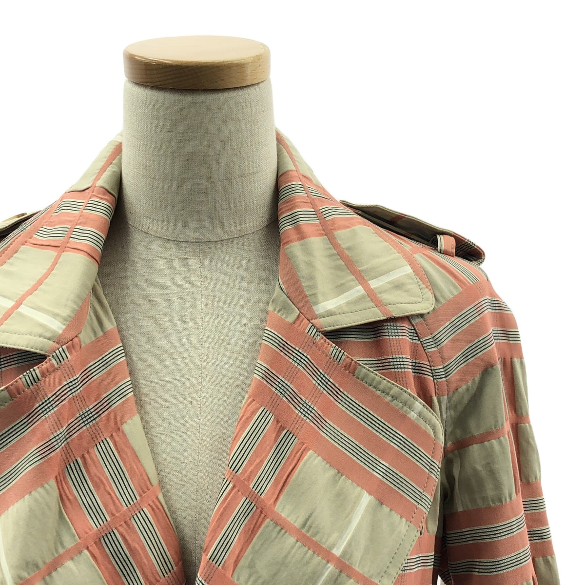 BURBERRY LONDON / バーバリーロンドン | チェック柄トレンチコート | 4 | ピンク/ベージュ | レディース