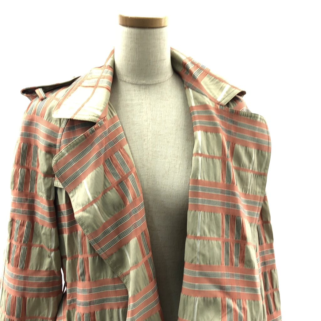 BURBERRY LONDON / バーバリーロンドン | チェック柄トレンチコート | 4 | ピンク/ベージュ | レディース