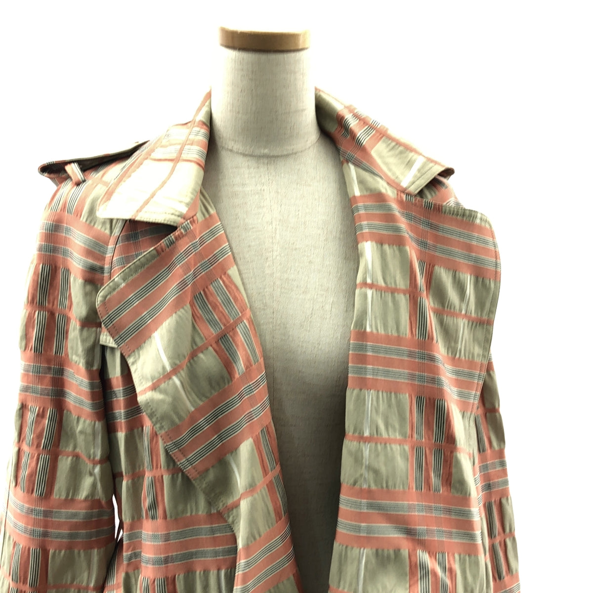 BURBERRY LONDON / バーバリーロンドン | チェック柄トレンチコート | 4 | ピンク/ベージュ | レディース