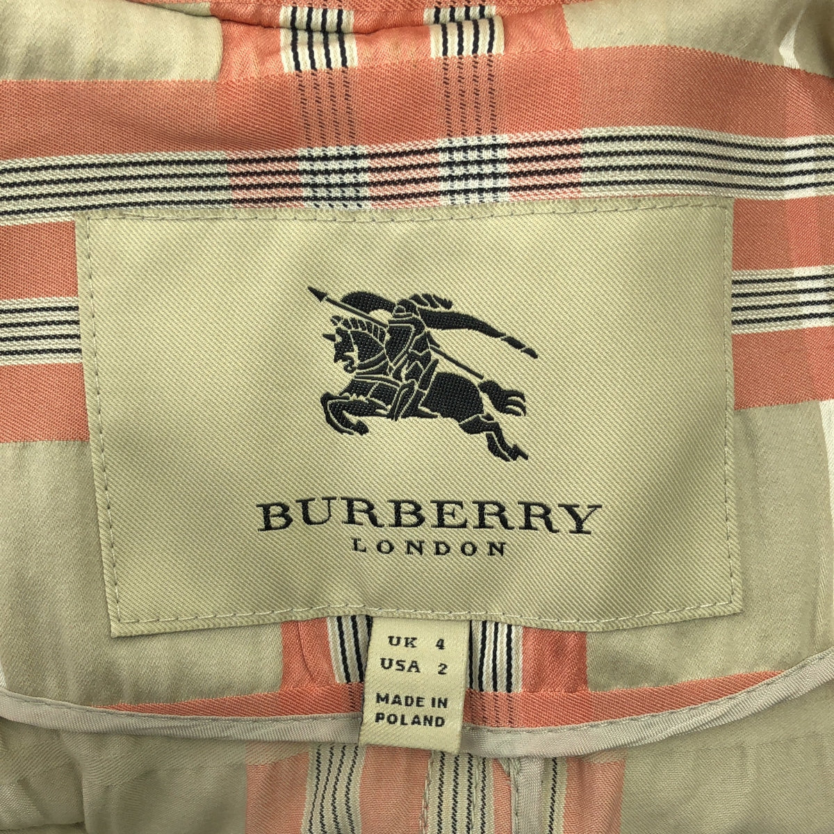 BURBERRY LONDON / バーバリーロンドン | チェック柄トレンチコート | 4 | ピンク/ベージュ | レディース
