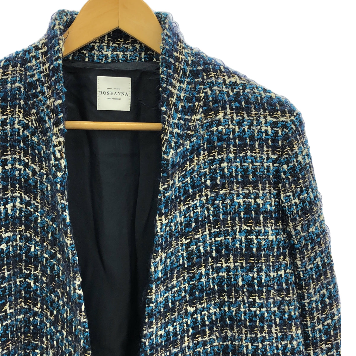 ROSEANNA / 玫瑰安娜 | 無領粗花呢夾克 | 36 | 藍色 | 女款
