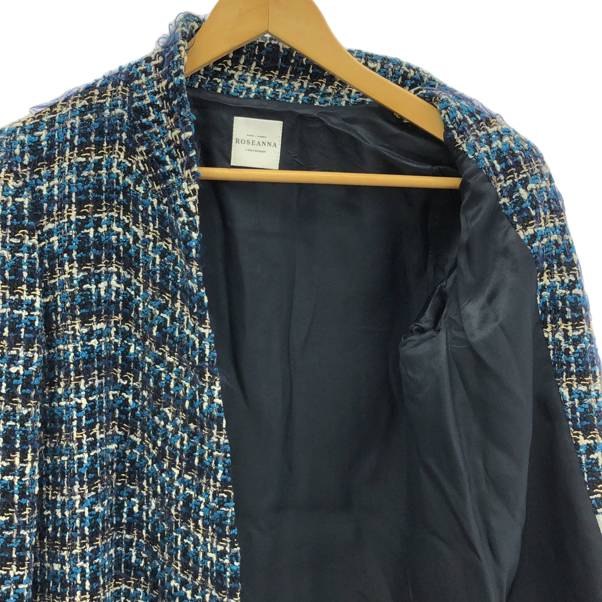 ROSEANNA / 玫瑰安娜 | 無領粗花呢夾克 | 36 | 藍色 | 女款