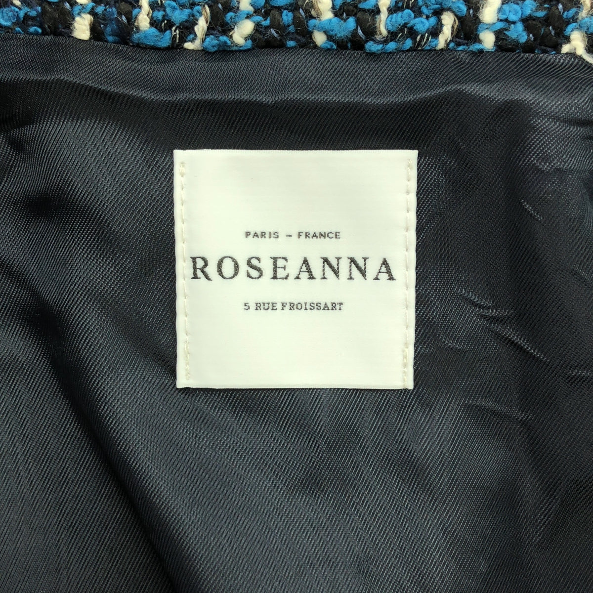 ROSEANNA / ローズアンナ | ノーカラーツイードジャケット | 36 | ブルー | レディース