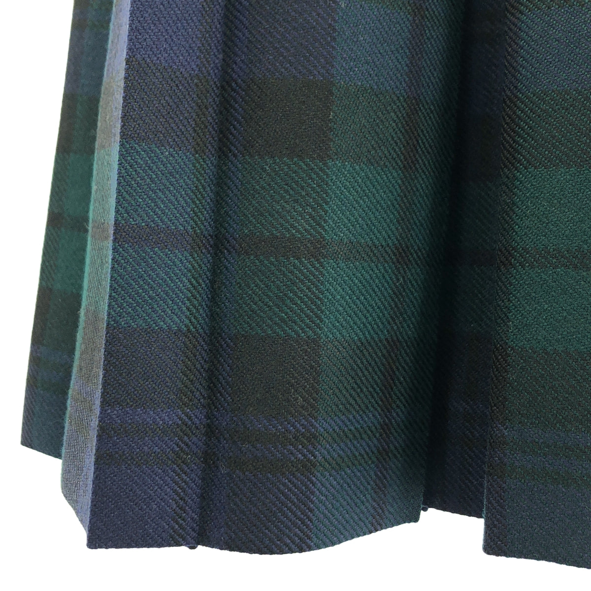 【美品】  O'NEIL OF DUBLIN / オニールオブダブリン | ウール タータンチェック プリーツ ラップ キルトスカート | 8 | ネイビー / グリーン | レディース