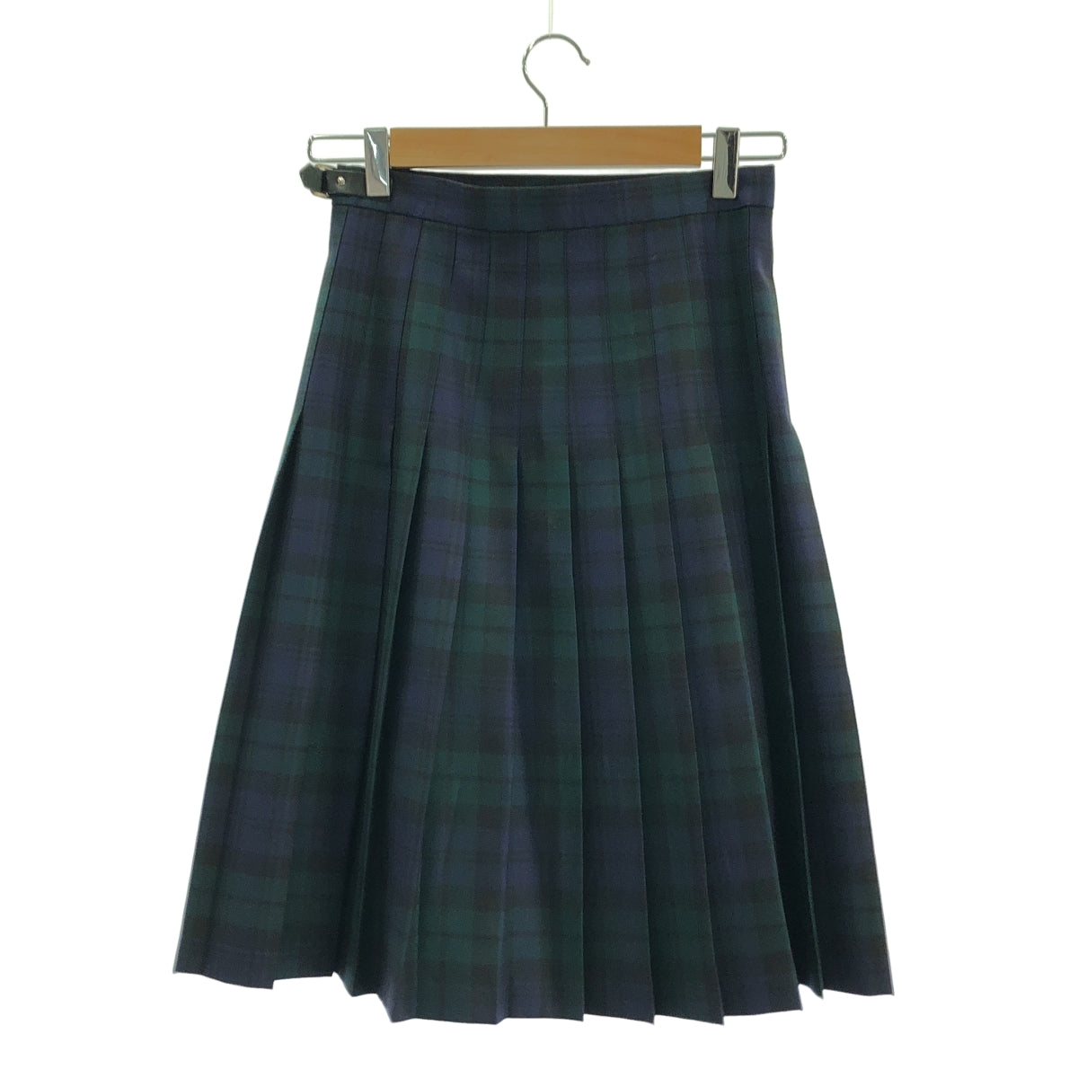 【美品】  O'NEIL OF DUBLIN / オニールオブダブリン | ウール タータンチェック プリーツ ラップ キルトスカート | 8 | ネイビー / グリーン | レディース
