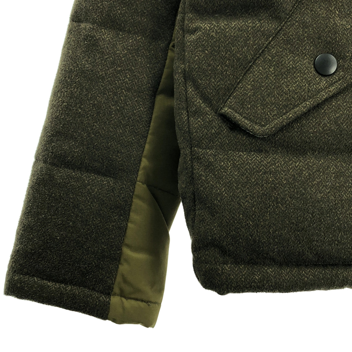 PEARLY GATES / パーリーゲイツ | ヘリンボーン コーデュロイ切替 エルボーパッチ ダウンジャケット | 1 | レディース