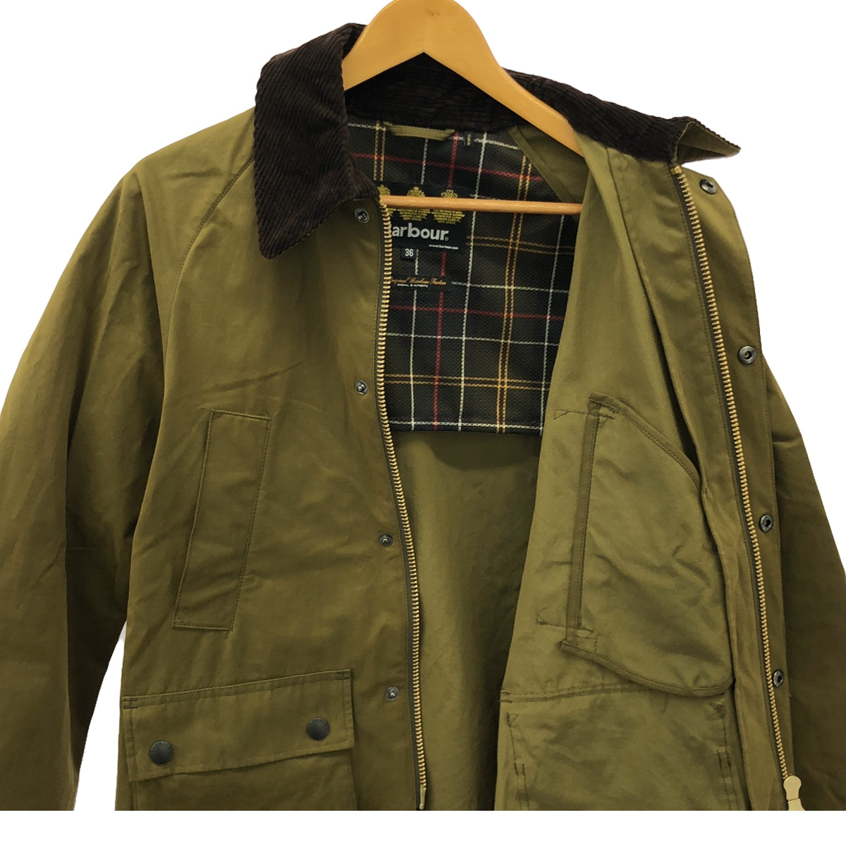 【미품】 Barbour / 바부아 | 2022SS | BEDALE SL PEACHED / 비데일 복숭아 코듀로이 전환 재킷 | 36 | 세이지 | 남성