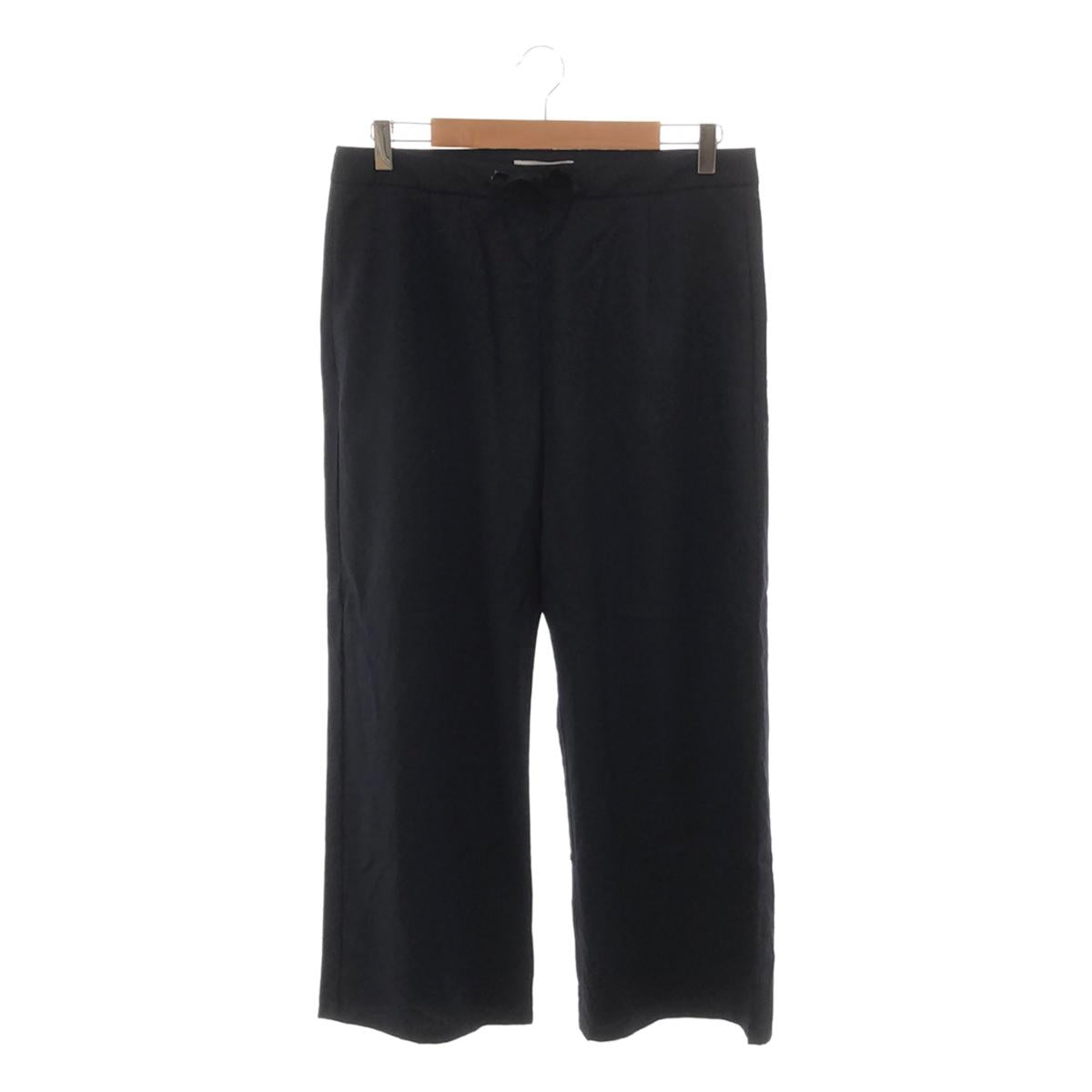 CINOH / Chino | Wool drawstring tuck wide pants | 36 | Navy | Women's