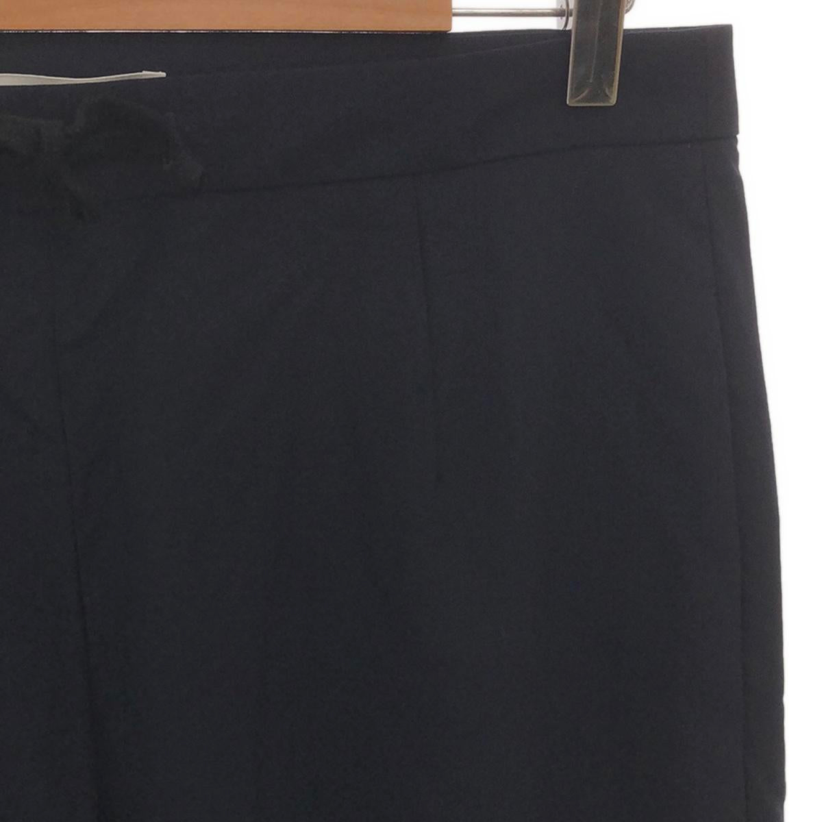 CINOH / Chino | Wool drawstring tuck wide pants | 36 | Navy | Women's