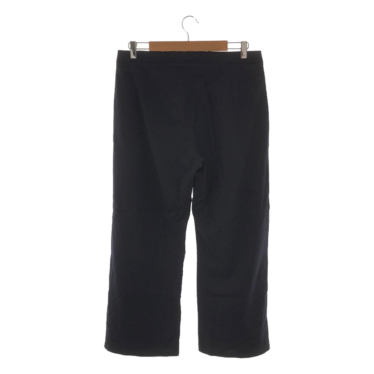 CINOH / Chino | Wool drawstring tuck wide pants | 36 | Navy | Women's