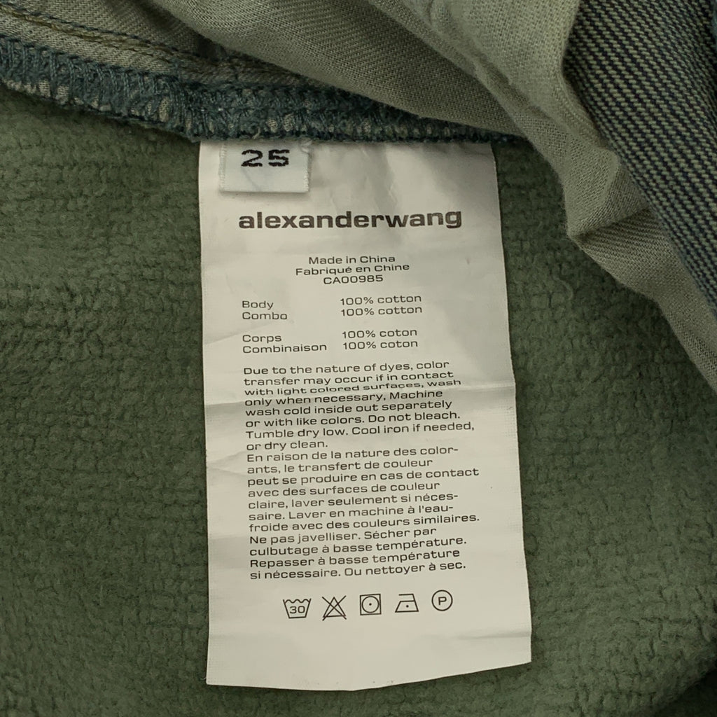 ALEXANDER WANG / アレキサンダーワン | デニム切替 スウェット パンツ | 25 | レディース