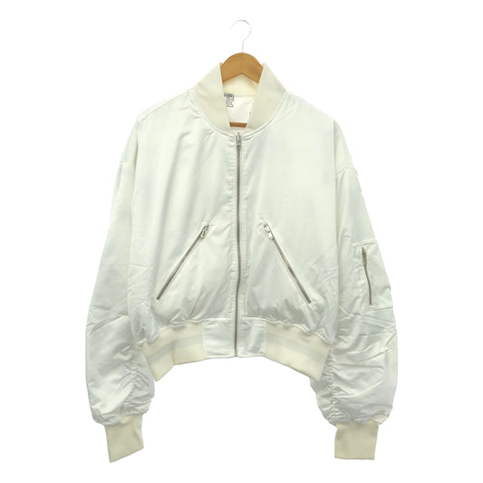 [New] STUDIO R330 | Padded reversible graphic print short bomber jacket | M | White | Women's