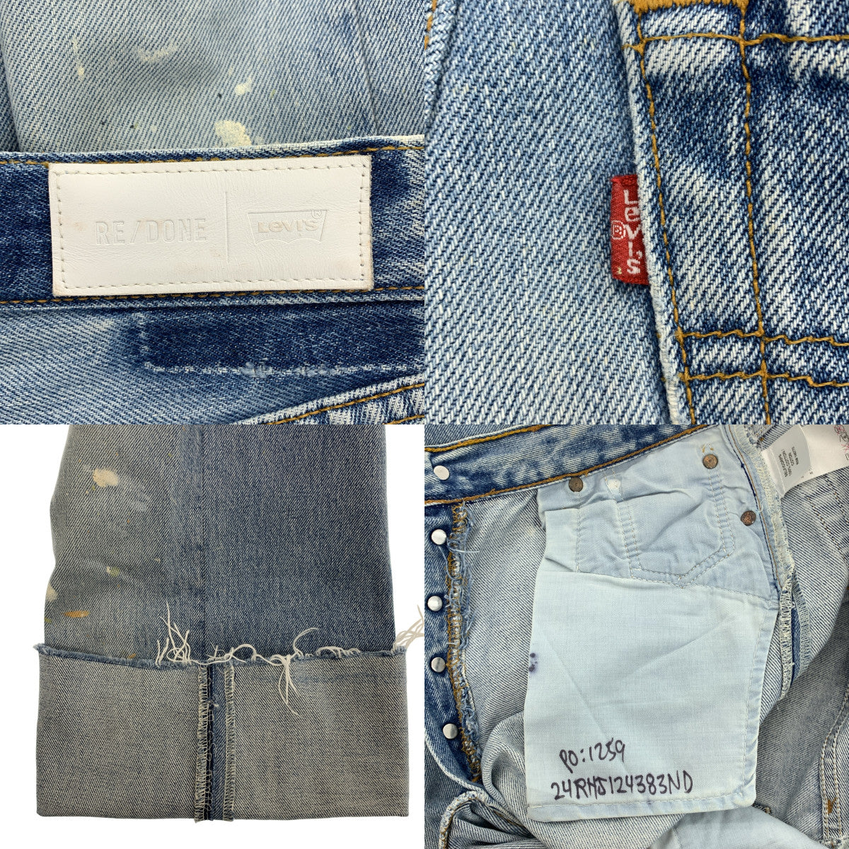 RE/DONE / 리단 | × Levi's / 501 재구성 페인트 컷오프 플레어 팬츠 | 24 | 인디고 | 여성