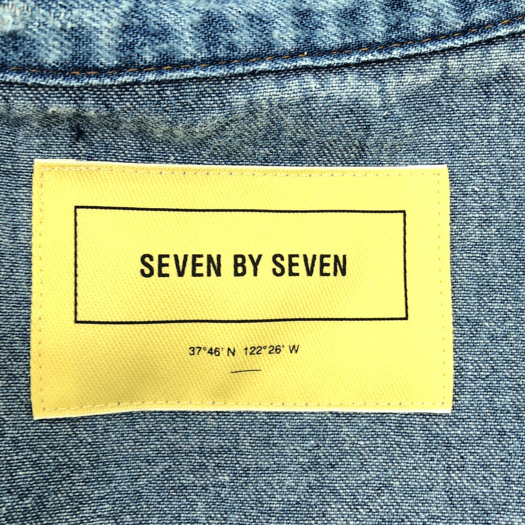 SEVEN BY SEVEN / セブン バイ セブン | REWORK WESTERN SHIRTS ダメージ加工 デニム ウエスタンシャツ | L | メンズ