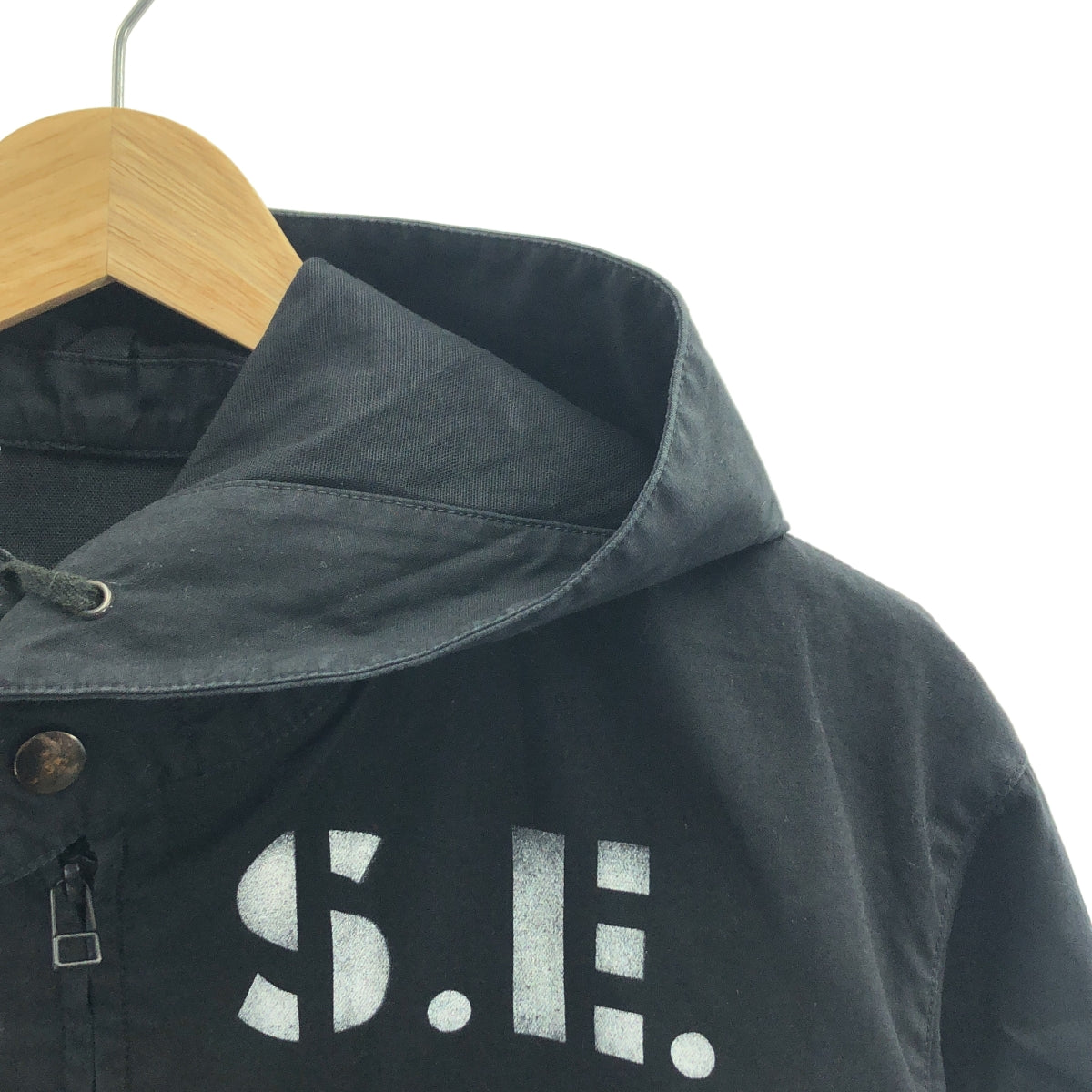 N.HOOLYWOOD | 印花連帽拉鍊外套 | 36碼 | 黑色 | 男款