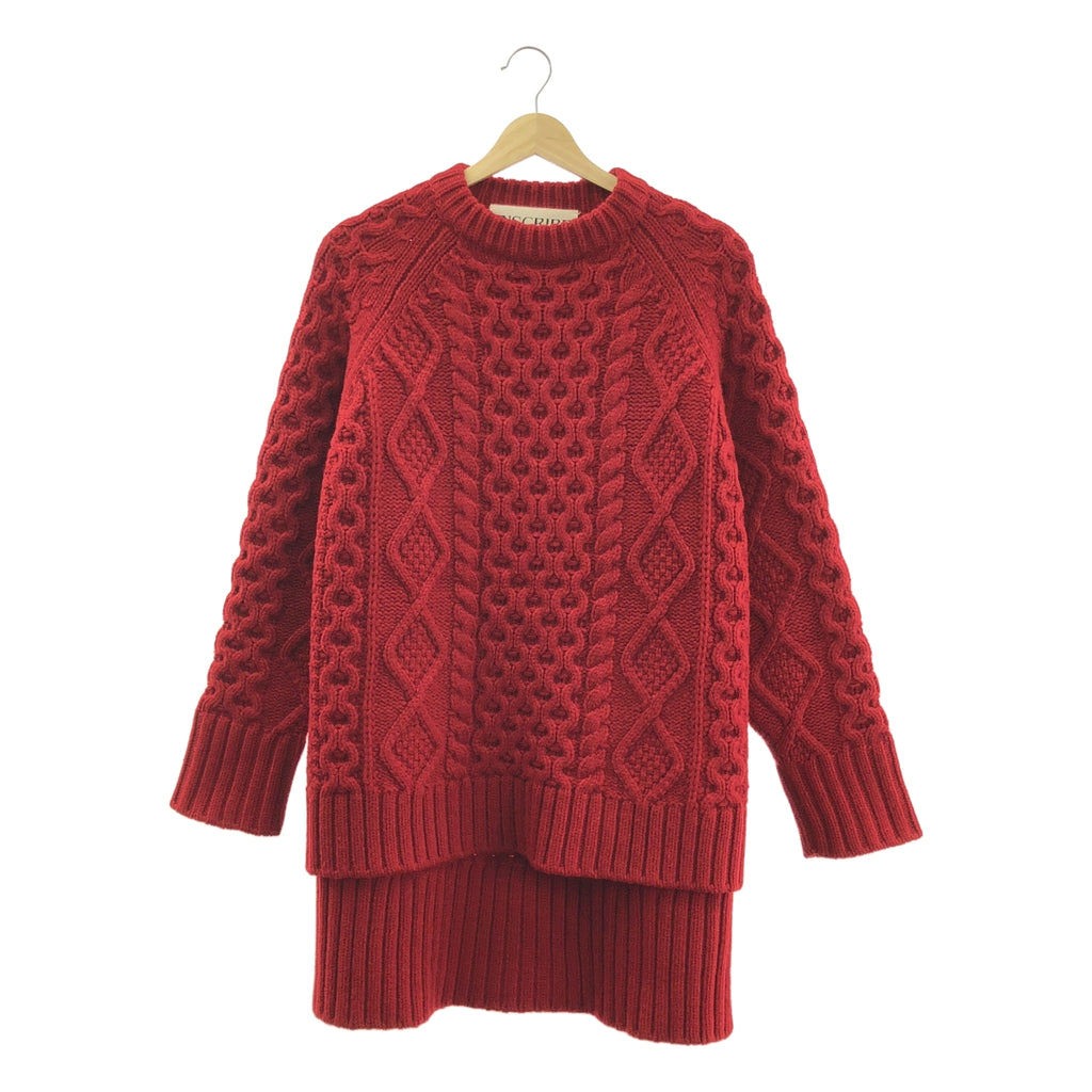 INSCRIRE / 안스쿠리아 | 울 케이블 풀오버 니트 스웨터 | 레드 | 여성