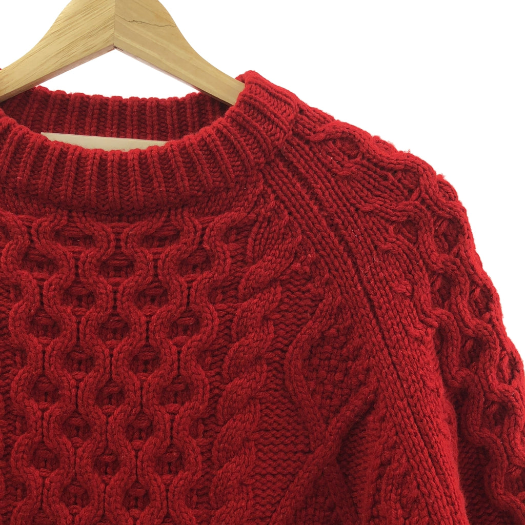 INSCRIRE / 안스쿠리아 | 울 케이블 풀오버 니트 스웨터 | 레드 | 여성