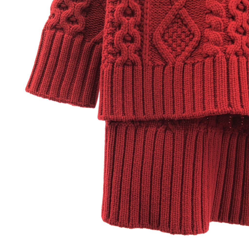 INSCRIRE / 안스쿠리아 | 울 케이블 풀오버 니트 스웨터 | 레드 | 여성