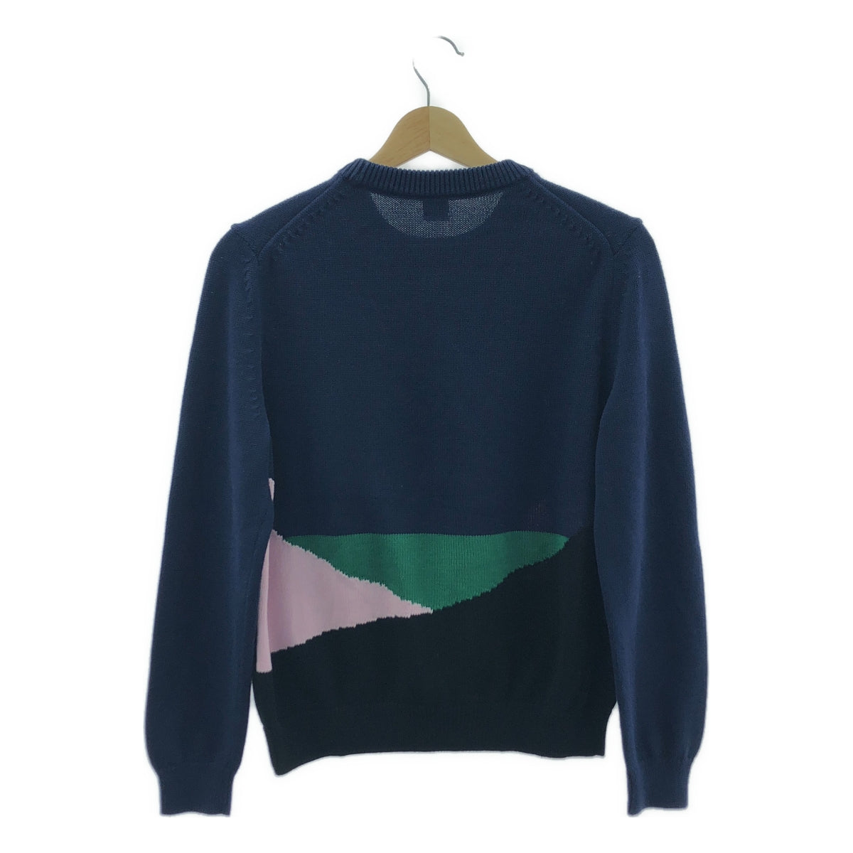 PS Paul Smith / ピーエスポールスミス | コットン エンブロイダリー ニット セーター | M | ネイビー | レディース