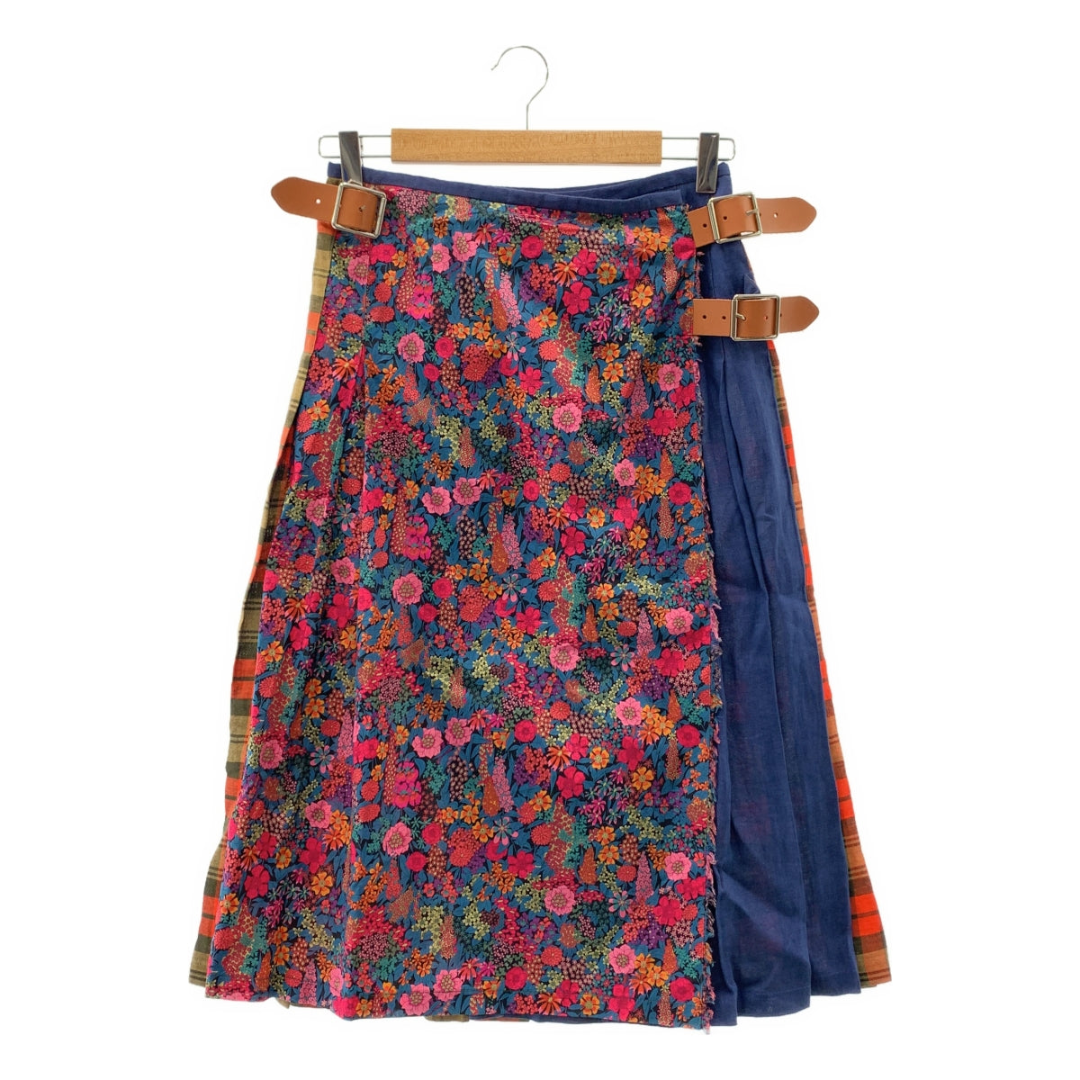 O'NEIL OF DUBLIN / 오닐 오브 더블린 | × LIBERTY / 다른 소재 총무늬 주름 랩 스커트 | US6 |