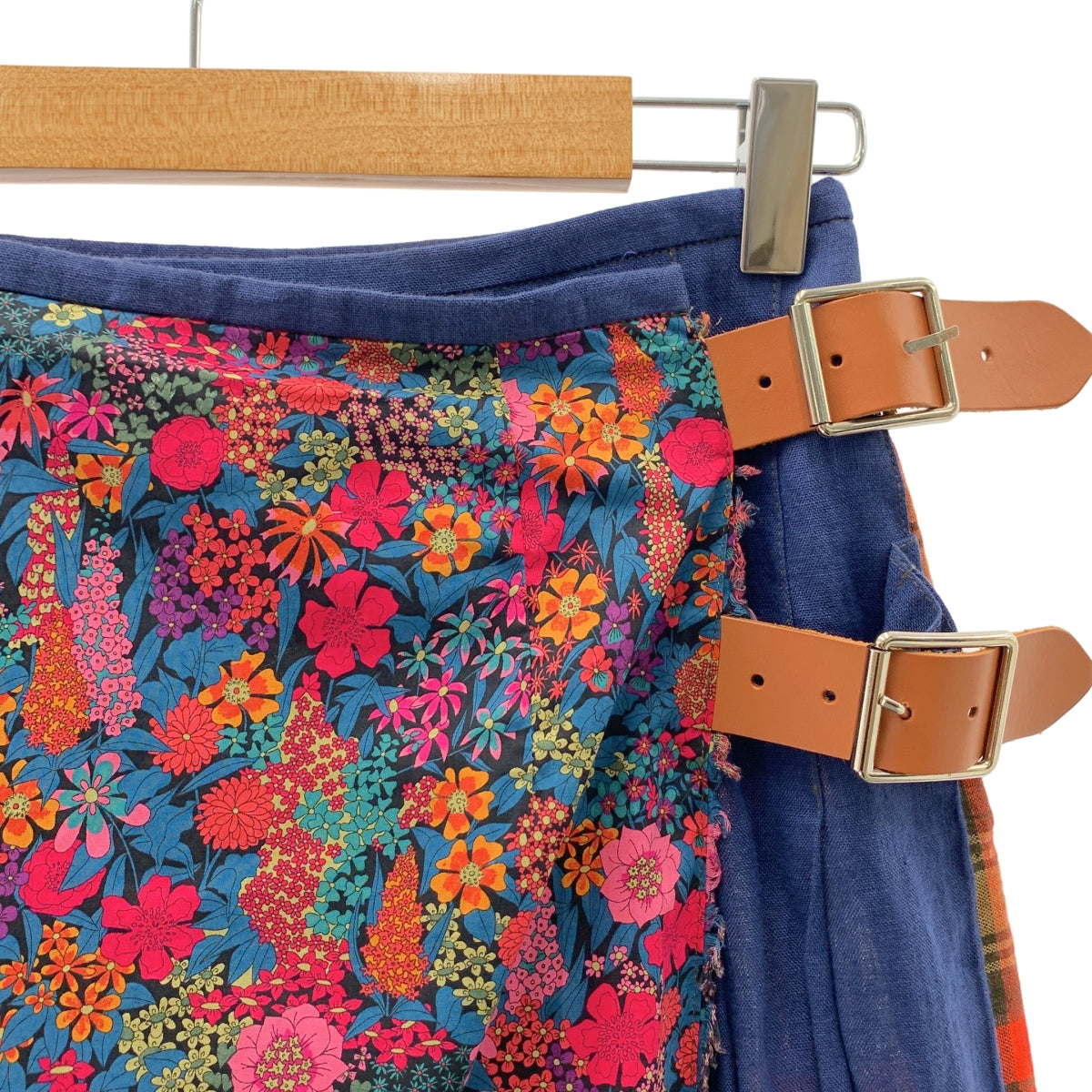 O'NEIL OF DUBLIN / 오닐 오브 더블린 | × LIBERTY / 다른 소재 총무늬 주름 랩 스커트 | US6 |