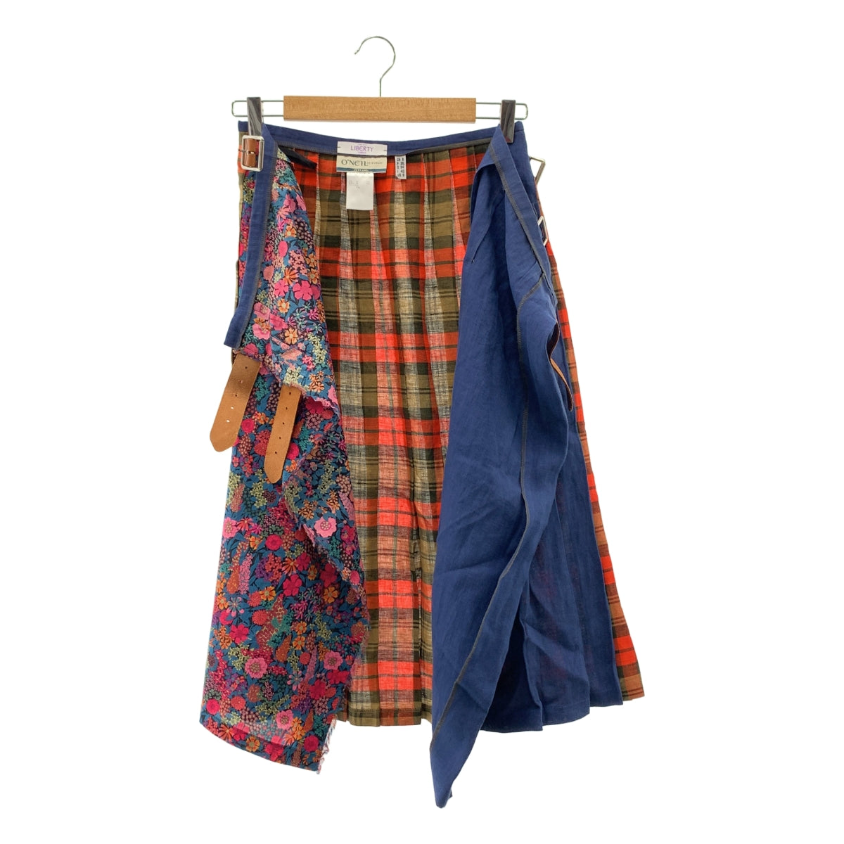 O'NEIL OF DUBLIN / 오닐 오브 더블린 | × LIBERTY / 다른 소재 총무늬 주름 랩 스커트 | US6 |