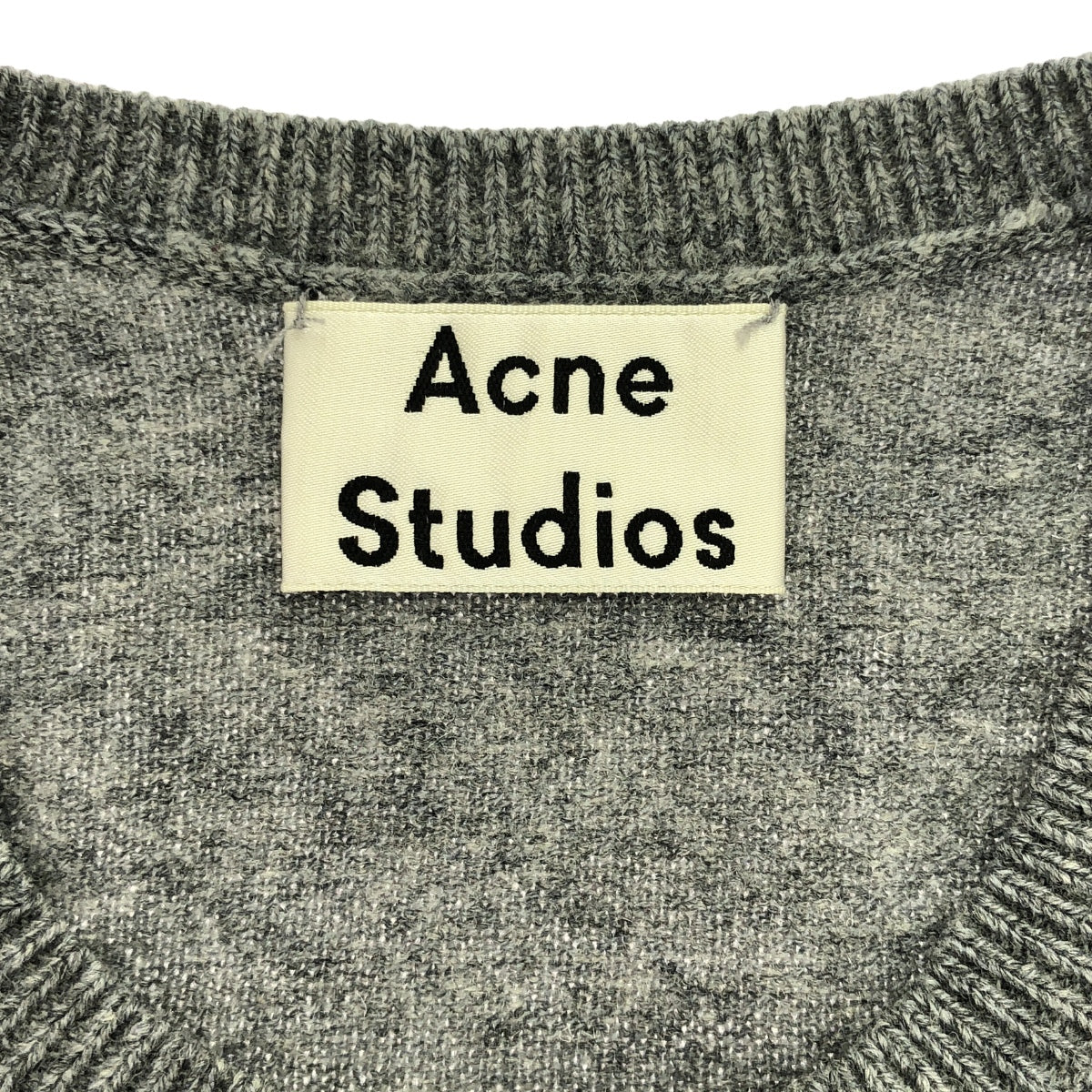 Acne Studios / 여드름 스튜디오 | DASHER O FACE 페이스 패치 크루 넥 니트 | XS | 남성