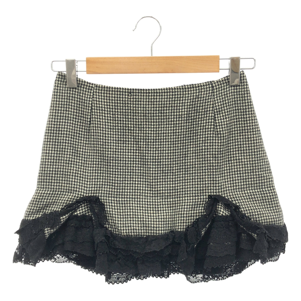 JUNYA WATANABE MAN PINK / 준야와 타나베만 핑크 | 2005AW | 울 치조 격자 레이스 미니 스커트 | M | 여성