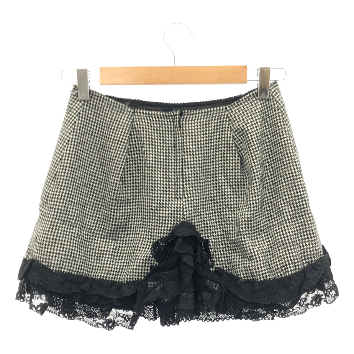 JUNYA WATANABE MAN PINK / 준야와 타나베만 핑크 | 2005AW | 울 치조 격자 레이스 미니 스커트 | M | 여성