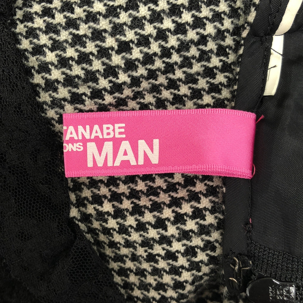 JUNYA WATANABE MAN PINK | 2005 秋冬 | 羊毛千鳥格蕾絲迷你裙 | M碼 | 女款