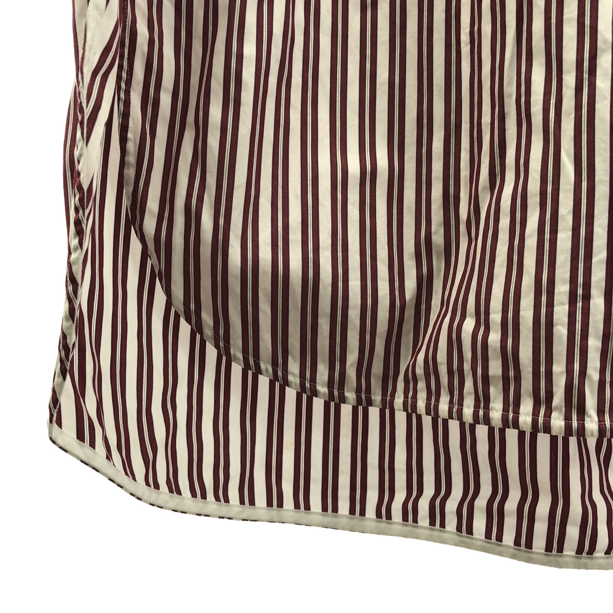 【美品】  TICCA / ティッカ | ストライプ バンドカラー シャツワンピース | F | ホワイト / レッド | レディース