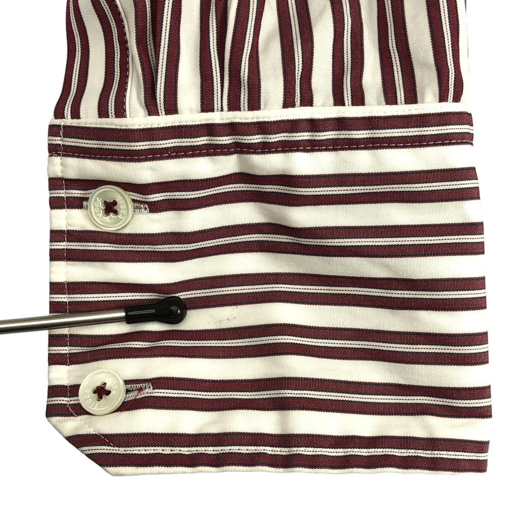 【美品】  TICCA / ティッカ | ストライプ バンドカラー シャツワンピース | F | ホワイト / レッド | レディース