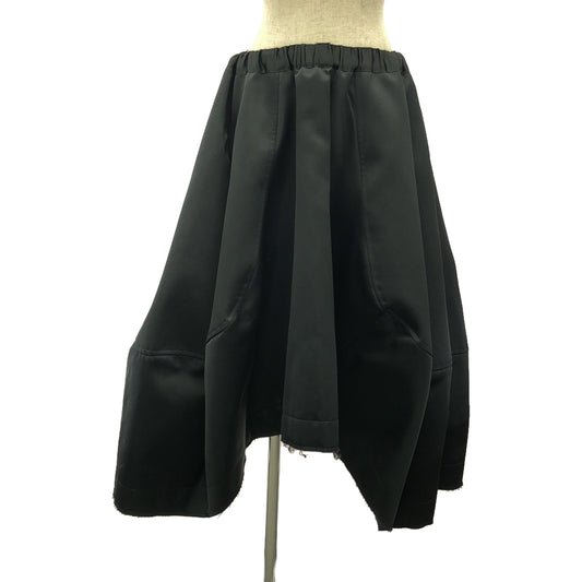 [Good Condition] COMME des GARCONS | 2022AW | Polyester deformed 3D cut-off patch drawstring skirt | S | Black | Women's