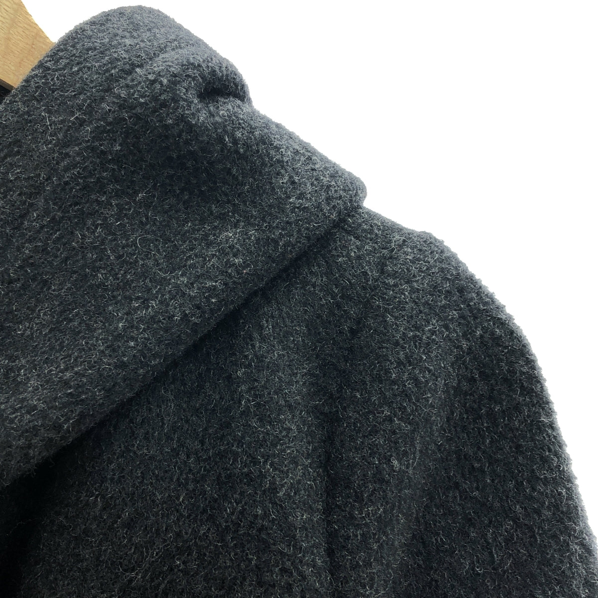 mizuiroind / ミズイロインド | ウール トグルボタン コート フーディ | F | ダークグレー | レディース