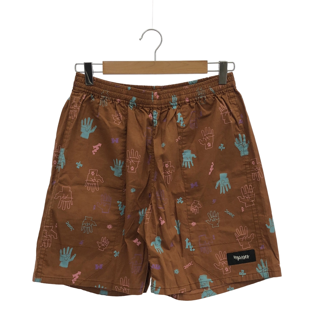 【美品】  MASSES / マシス | 2024SS | SHORTS HAND ハンド 総柄 プリント ショートパンツ | M | ブラウン | メンズ