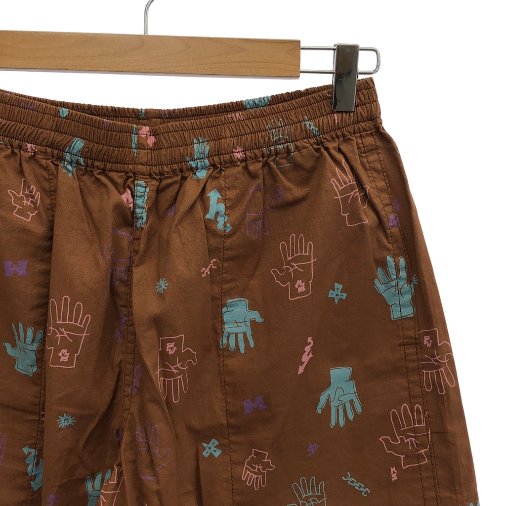 【美品】  MASSES / マシス | 2024SS | SHORTS HAND ハンド 総柄 プリント ショートパンツ | M | ブラウン | メンズ