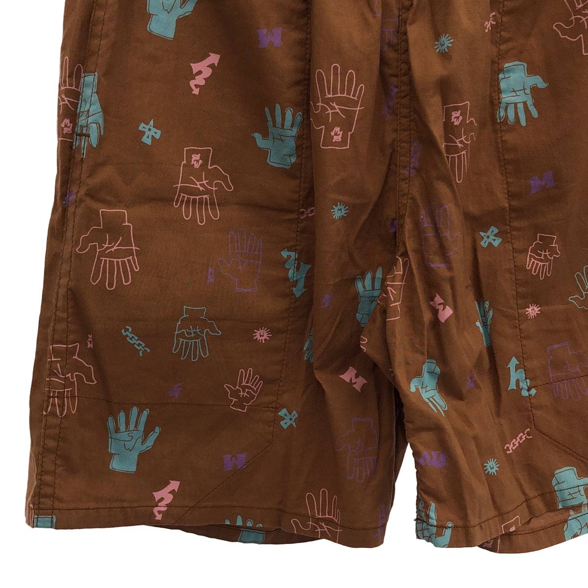 【美品】  MASSES / マシス | 2024SS | SHORTS HAND ハンド 総柄 プリント ショートパンツ | M | ブラウン | メンズ