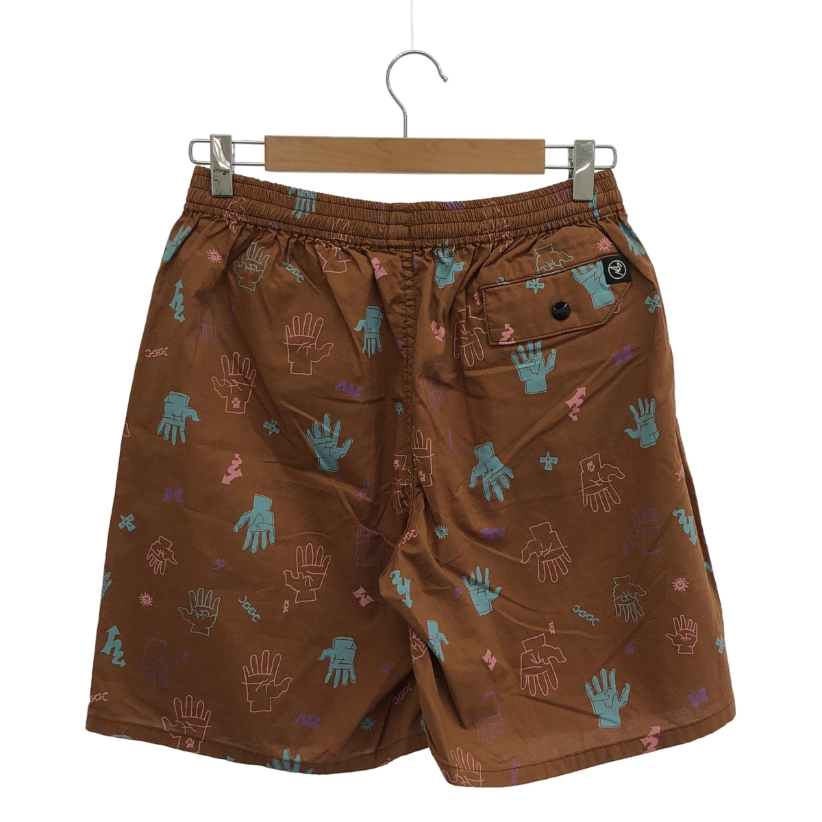 【美品】  MASSES / マシス | 2024SS | SHORTS HAND ハンド 総柄 プリント ショートパンツ | M | ブラウン | メンズ