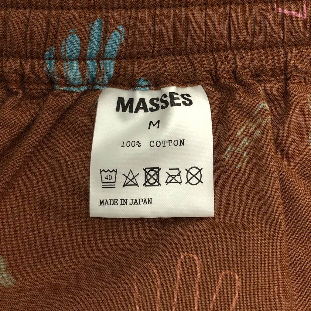 【美品】  MASSES / マシス | 2024SS | SHORTS HAND ハンド 総柄 プリント ショートパンツ | M | ブラウン | メンズ