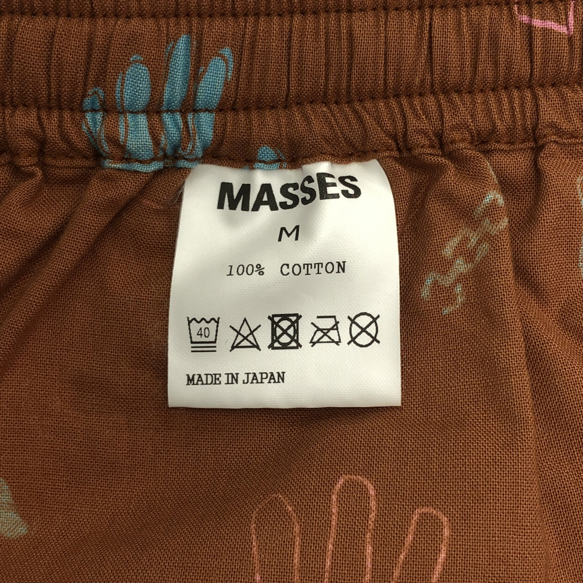 【美品】  MASSES / マシス | 2024SS | SHORTS HAND ハンド 総柄 プリント ショートパンツ | M | ブラウン | メンズ