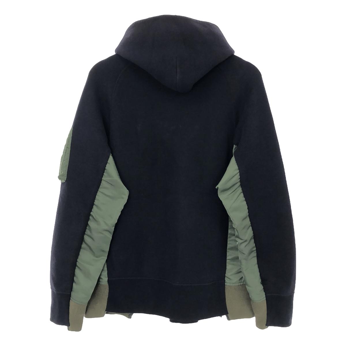 sacai / サカイ | Sponge Sweat x MA-1 Hoodie / 異素材 切替 スポンジ スウェット フーディー | 1 – KLD