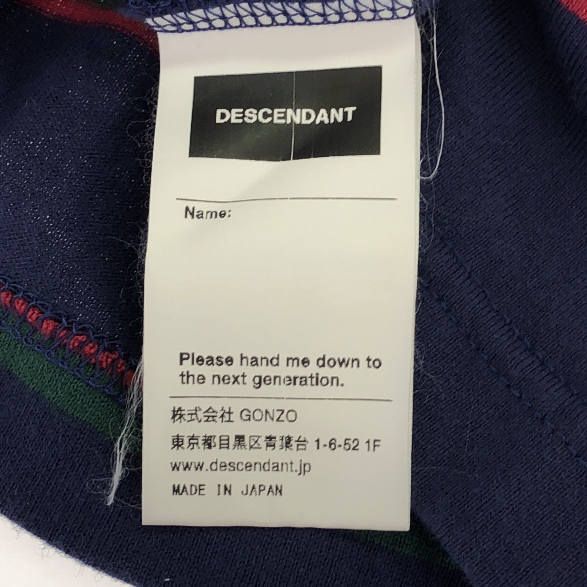 DESCENDANT / 디센던트 | border crew neck 크루넥 컷소우 | 2 | 네이비/그린/레드 |