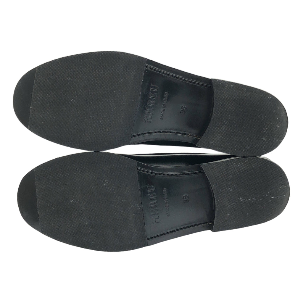 【美品】  HEREU / ヘレウ | SINEU Interlaced-detail Slip-on Loafer スリッポン ローファー | 38 | ブラック | レディース